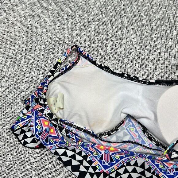 GB GIANNI BINI 2 piece Swim Suit High Waist Flounce Bikini Swimsuit Medium - Picture 5 of 9